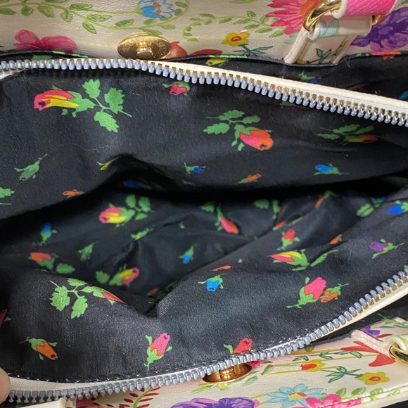 Betsey Johnson Gigi Triple Entry Scarf Rainbow Faux Leather Satchel - Picture 7 of 12